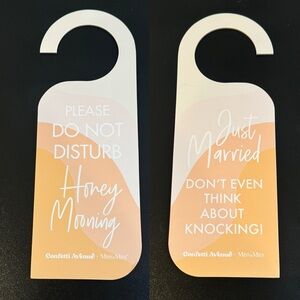 Just Married Honeymoon Door Hanger Set